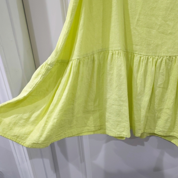 NEW YORK & COMPANY Linen Blend Strappy Lemon Yellow Mini Dress, Size XL - Picture 5 of 13